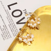 Pearl Women's Light Luxury Earrings Geometric Style Electroplated 18K True Gold Color Preservation