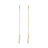 Pearl Women's Long Ear Hooks Geometric Retro Ear Jewelry