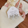 Pearl Zircon Bow Earrings 925 Silver Needle Copper Material Set With Pearls Sweet Style