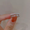 Pearl Zircon Splicing Butterfly Ring Real Gold Electroplated For Women With Animal Pattern