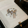 Pearl Zircon Splicing Butterfly Ring Real Gold Electroplated For Women With Animal Pattern