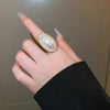 Pearl Zircon Splicing Butterfly Ring Real Gold Electroplated For Women With Animal Pattern