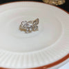 Pearl Zircon Splicing Butterfly Ring Real Gold Electroplated For Women With Animal Pattern