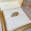 Pearl Zircon Splicing Butterfly Ring Real Gold Electroplated For Women With Animal Pattern