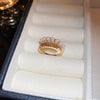 Pearl Zircon Splicing Butterfly Ring Real Gold Electroplated For Women With Animal Pattern