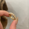 Pearl Zircon Splicing Butterfly Ring Real Gold Electroplated For Women With Animal Pattern