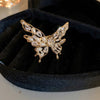 Pearl Zircon Splicing Butterfly Ring Real Gold Electroplated For Women With Animal Pattern