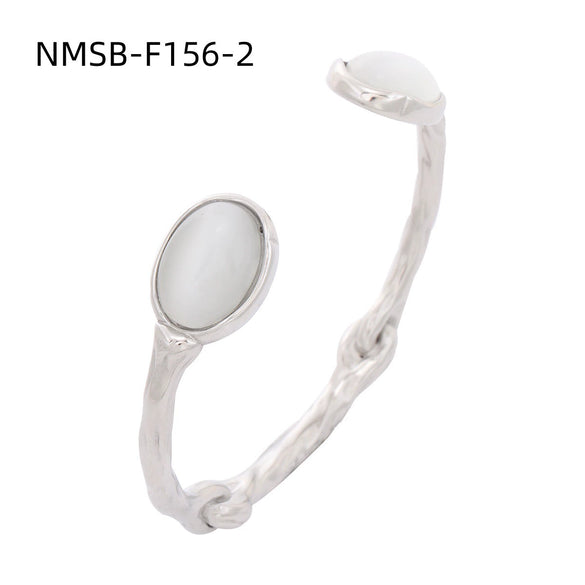 Pearl Zircon Titanium Steel Electroplated Bracelet For Women