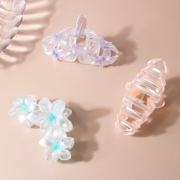 Pearlescent Egg Flower Hair Clip Women's Accessories With Baking Paint Plant Flowers Style
