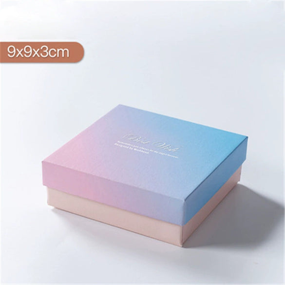 Pearlescent Gradient Pink Jewelry Packaging Box Made Of Paper And Cardboard For Earrings Ring Necklace Bracelet