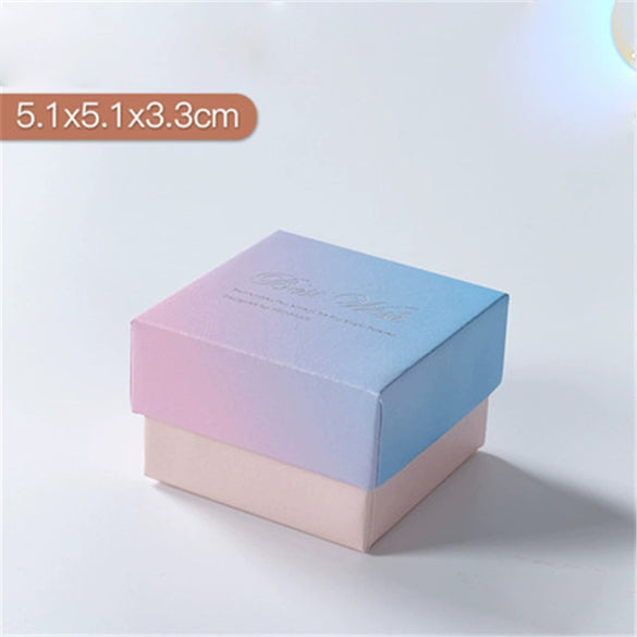 Pearlescent Gradient Pink Jewelry Packaging Box Made Of Paper And Cardboard For Earrings Ring Necklace Bracelet