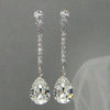 Pearshaped Copper Women's Ear Jewelry With Water Drop Zircon