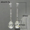 Pearshaped Copper Women's Ear Jewelry With Water Drop Zircon