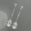 Pearshaped Copper Women's Ear Jewelry With Water Drop Zircon