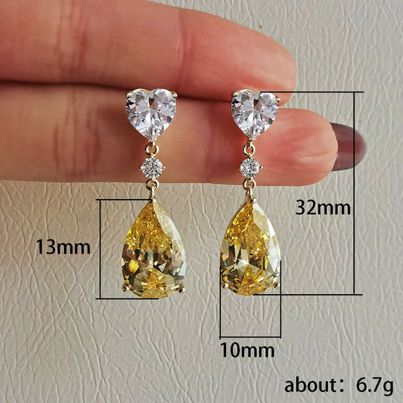 Pearshaped Copper Women's Earrings With Drop Shape Design
