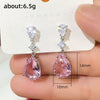 Pearshaped Water Drop Copper Zircon Earrings For Women