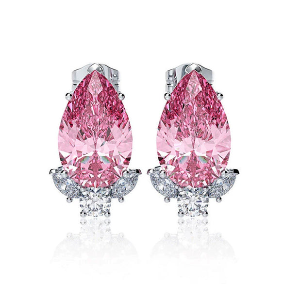 Pearshaped Water Drop Copper Zircon Earrings