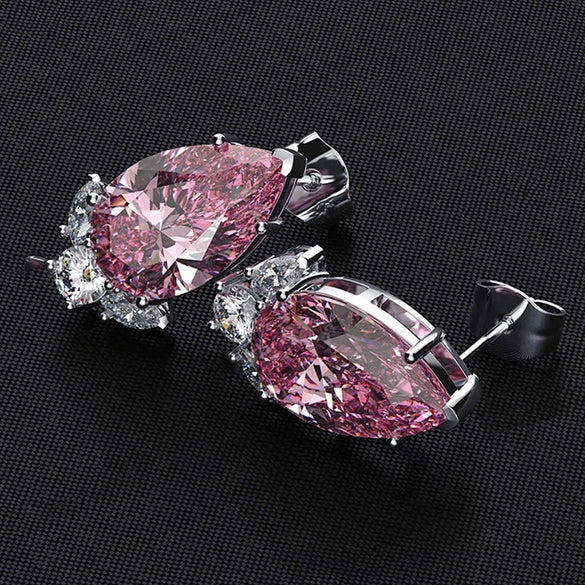 Pearshaped Water Drop Copper Zircon Earrings