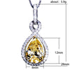 Pearshaped Water Drop Zircon Necklace Copper Mixed Gem Inlay Ochain Geometric Style