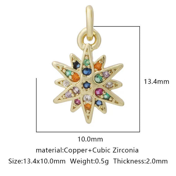 Pendant Accessories Copper Geometric Electroplating Micro Inlaid Zircon Love Simple Fashion