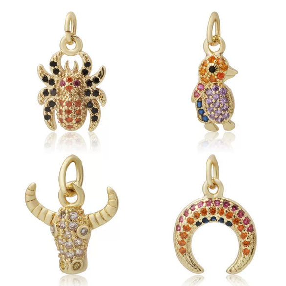Pendant Accessories Copper Geometric Electroplating Micro Inlaid Zircon Love Simple Fashion