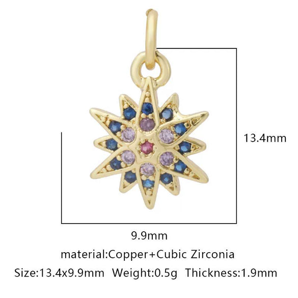 Pendant Accessories Copper Geometric Electroplating Micro Inlaid Zircon Love Simple Fashion