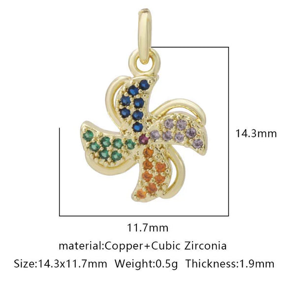 Pendant Accessories Copper Geometric Electroplating Micro Inlaid Zircon Love Simple Fashion