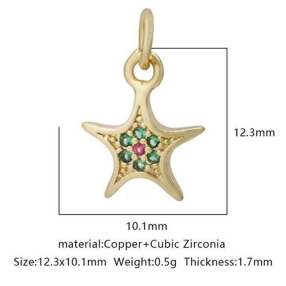 Pendant Accessories Copper Geometric Electroplating Micro Inlaid Zircon Love Simple Fashion
