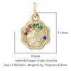 Pendant Accessories Copper Geometric Electroplating Micro Inlaid Zircon Love Simple Fashion