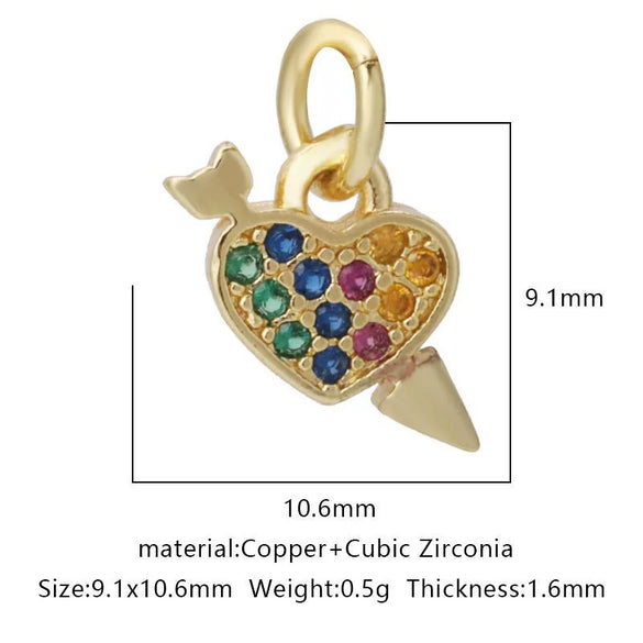 Pendant Accessories Copper Geometric Electroplating Micro Inlaid Zircon Love Simple Fashion