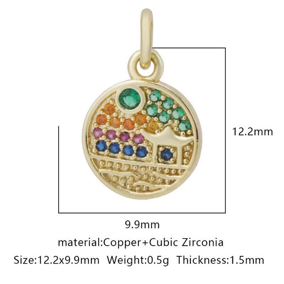 Pendant Accessories Copper Geometric Electroplating Micro Inlaid Zircon Love Simple Fashion