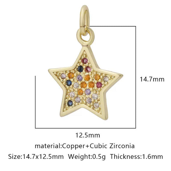 Pendant Accessories Copper Geometric Electroplating Micro Inlaid Zircon Love Simple Fashion