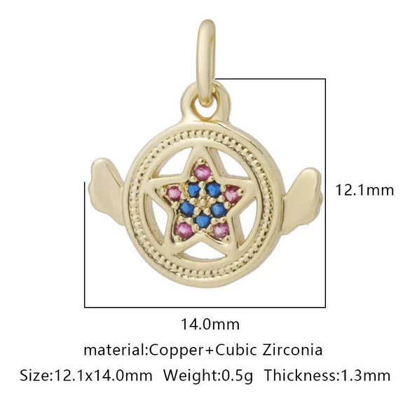 Pendant Accessories Copper Geometric Electroplating Micro Inlaid Zircon Love Simple Fashion
