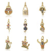 Pendant Accessories Copper Geometric Electroplating Micro Inlaid Zircon Love Simple Fashion