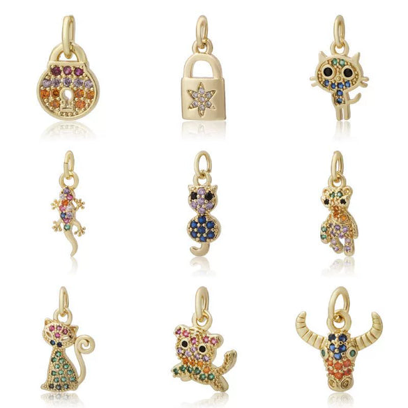 Pendant Accessories Copper Geometric Electroplating Micro Inlaid Zircon Love Simple Fashion