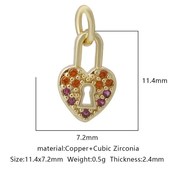 Pendant Accessories Copper Geometric Electroplating Micro Inlaid Zircon Love Simple Fashion