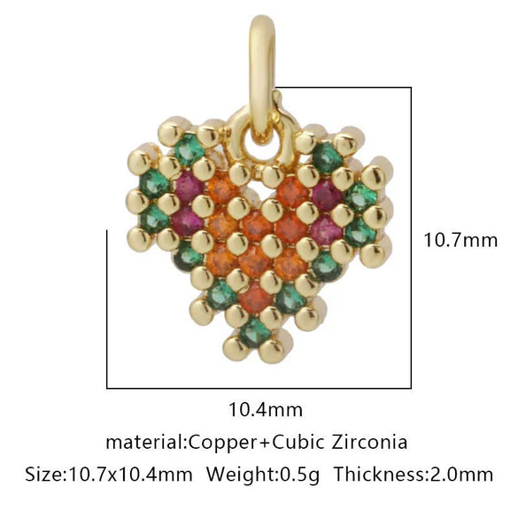 Pendant Accessories Copper Geometric Electroplating Micro Inlaid Zircon Love Simple Fashion