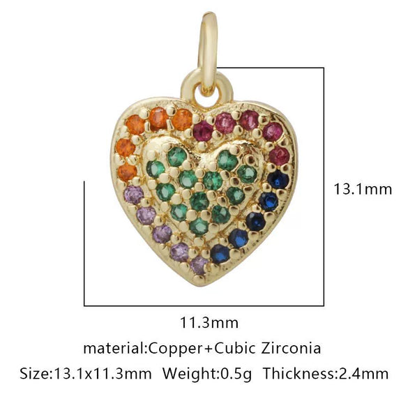 Pendant Accessories Copper Geometric Electroplating Micro Inlaid Zircon Love Simple Fashion