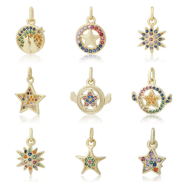 Pendant Accessories Copper Geometric Electroplating Micro Inlaid Zircon Love Simple Fashion