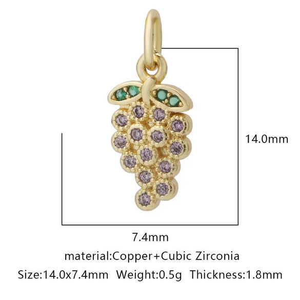 Pendant Accessories Copper Geometric Electroplating Micro Inlaid Zircon Love Simple Fashion
