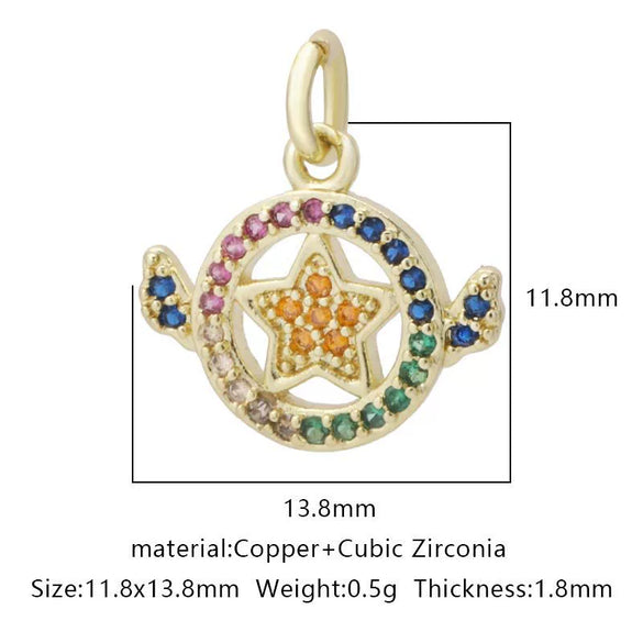 Pendant Accessories Copper Geometric Electroplating Micro Inlaid Zircon Love Simple Fashion