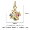 Pendant Accessories Copper Geometric Electroplating Micro Inlaid Zircon Love Simple Fashion