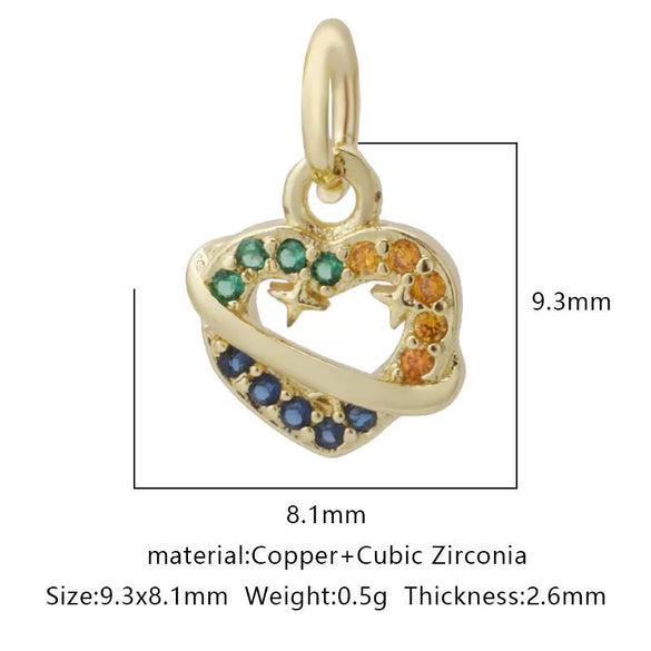 Pendant Accessories Copper Geometric Electroplating Micro Inlaid Zircon Love Simple Fashion