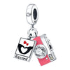 Pendant Accessories Copper 925 Silver Plated Pink Camera Charm Jewelry Making