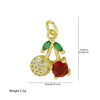 Pendant Accessories Fruit Food Style Copper Brass Electroplating With Letters Numbers Text Pattern