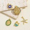 Pendant Accessories Goldplated Copper Zircon Inlay Starfish And Oval Shape