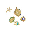 Pendant Accessories Goldplated Copper Zircon Inlay Starfish And Oval Shape