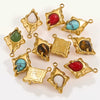Pendant Accessories Natural Stone Titanium Steel Plated 18K True Gold Electroplating Stainless Steel Niche Style