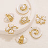 Pendant Accessories Stainless Steel Fivepointed Star And Four Leaf Clover Electroplated Imitation Shell