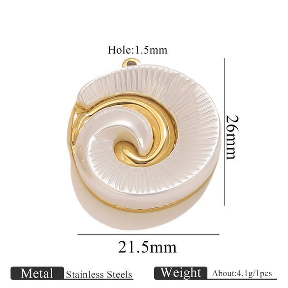 Pendant Accessories Stainless Steel Fivepointed Star And Four Leaf Clover Electroplated Imitation Shell